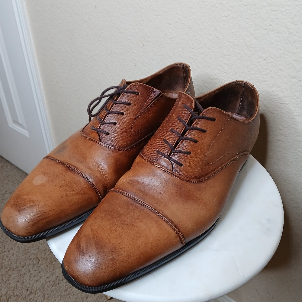 ALDO Oxford Leather Cap Toe Lace Up Dress Shoes
